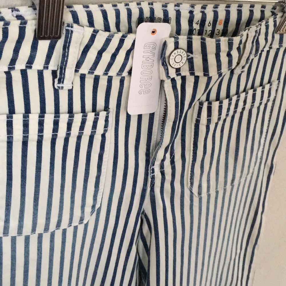 Gymboree Girls Denim Stripe Wide Leg Pants - Sz 8